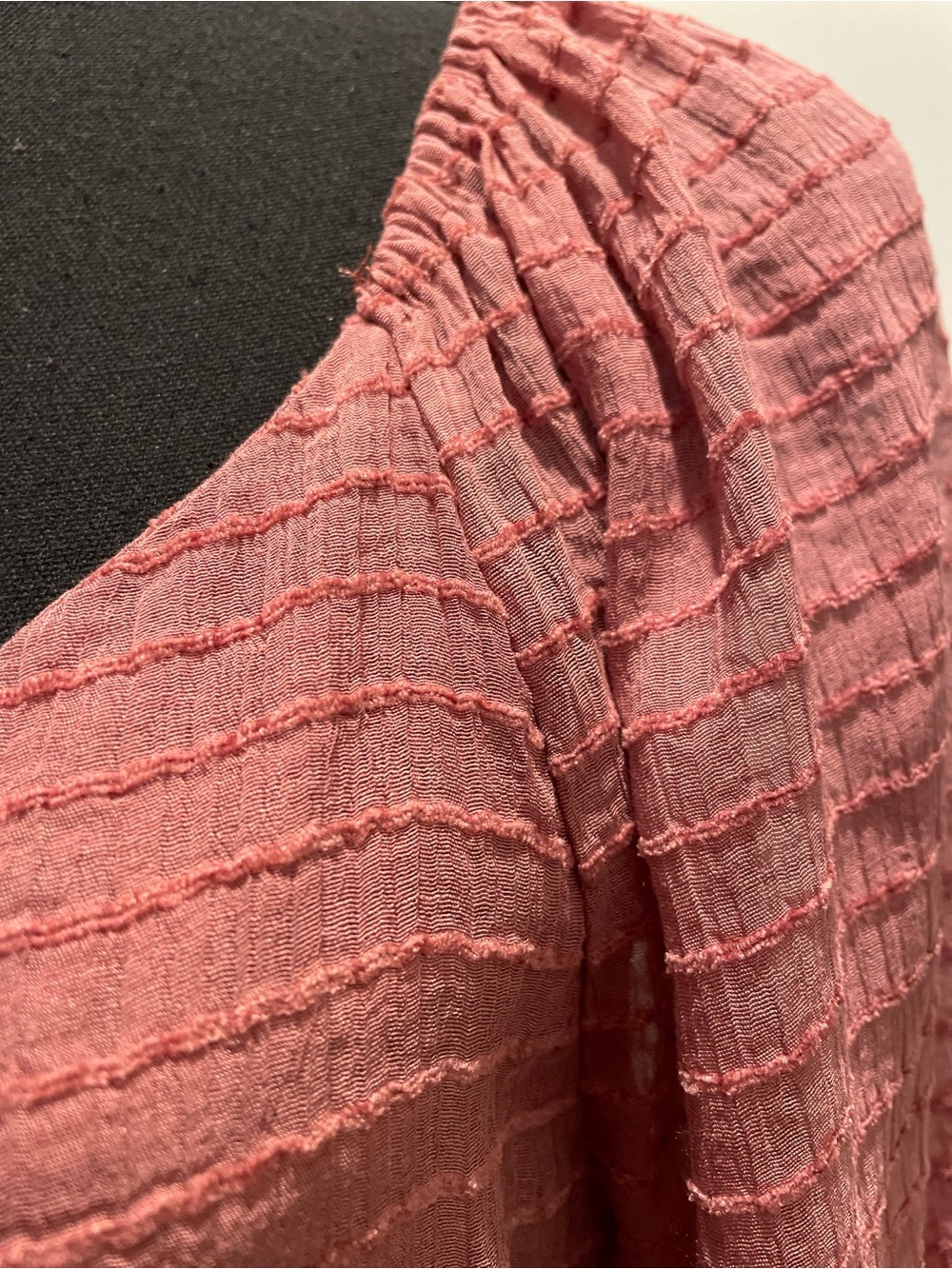 Cupshe Plunging Blouson Sleeve Blouse Size L Dusty Rose Babydoll Coquette Edgy - Picture 7 of 16